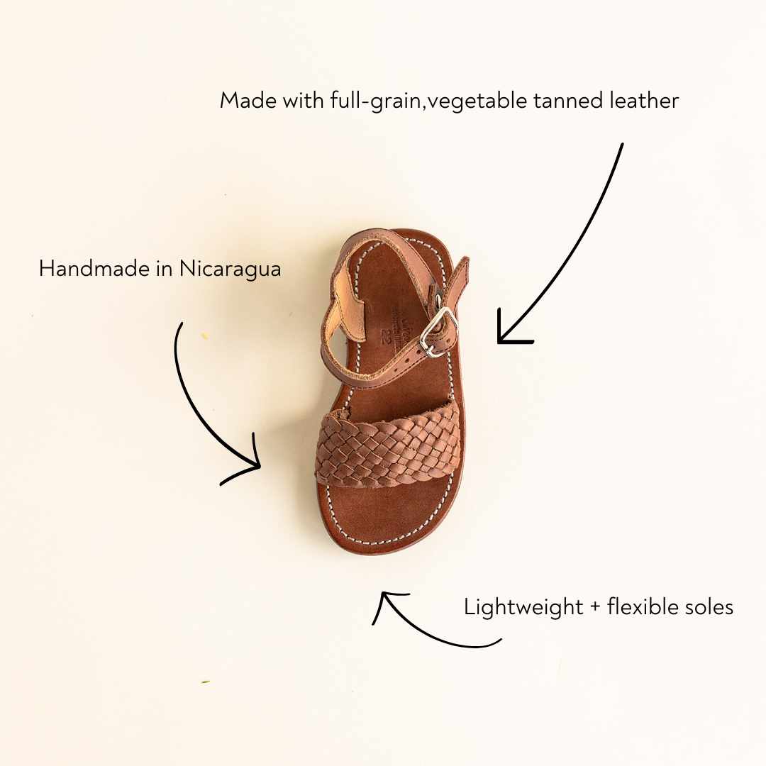 Espresso Trenza {Children's Leather Sandals} – Adelisa & Co