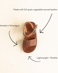 Espresso Trenza {Children's Leather Sandals}