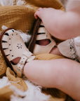 Cream Flora {Children's Leather Sandals}
