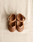 Soft sole brown Leather Mary Janes for babies.