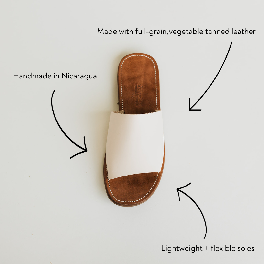 Cream Verano Slide {Women&#39;s Leather Sandals}