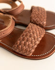Espresso Trenza {Children's Leather Sandals}