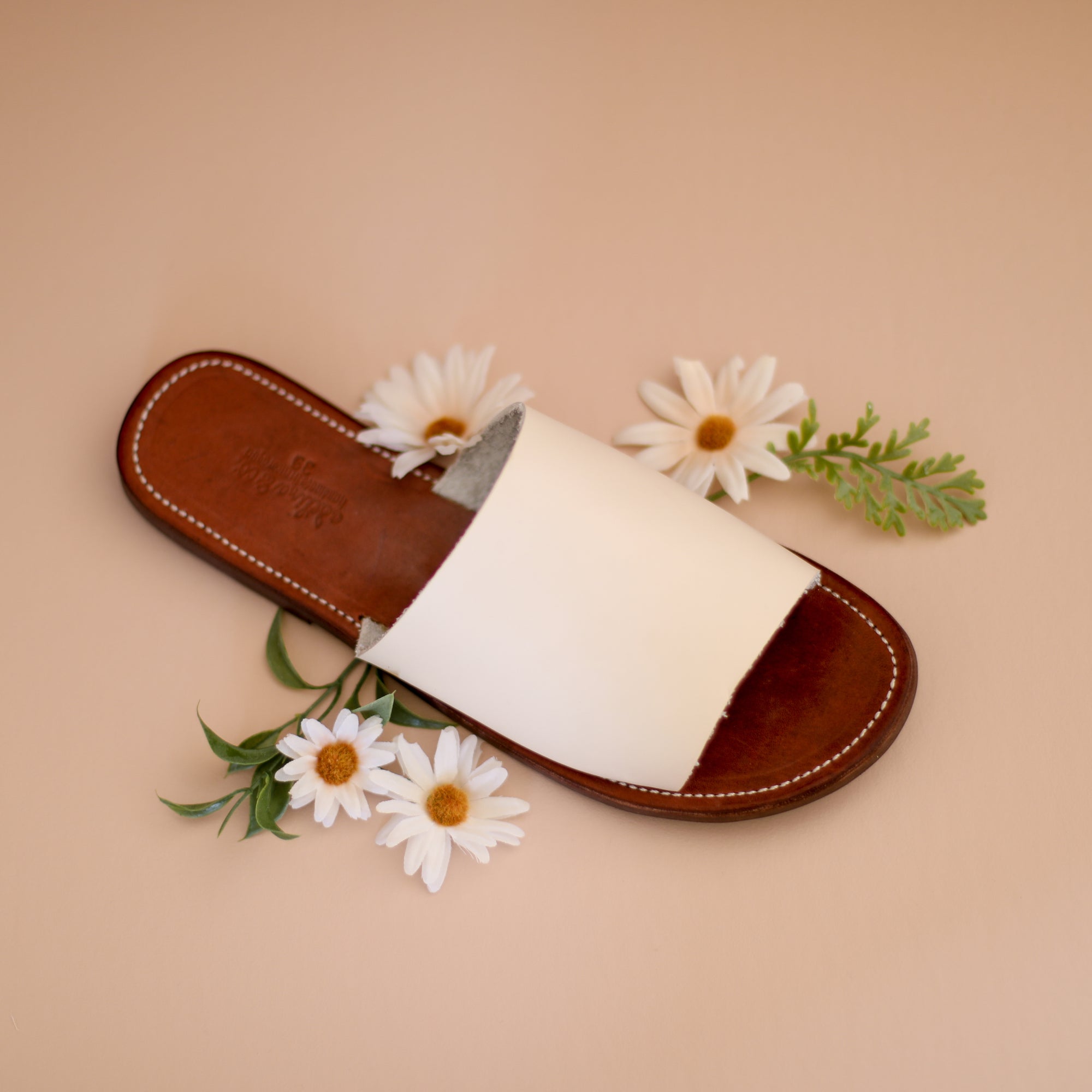 Cream Verano Slide {Women's Leather Sandals} – Adelisa Co