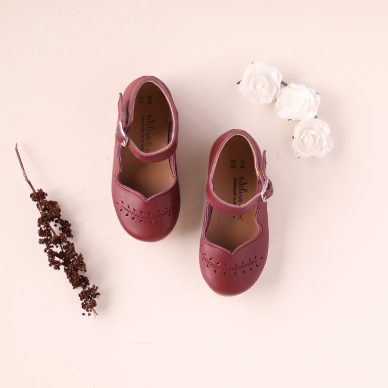 Cranberry Cosecha Mary Janes {Children's Leather Shoes} – Adelisa & Co