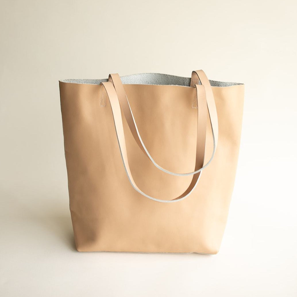 Blush leather tote bag online