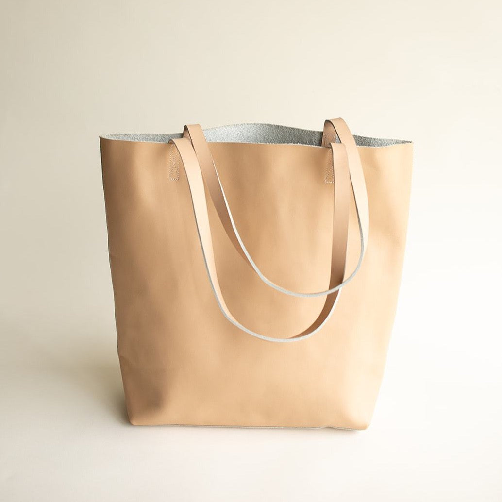 Adelisa &amp; Co nude blush pink leather tote for women.