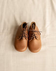 Soft sole, brown leather boots for babies
