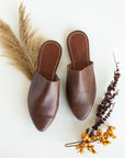 Adelisa & Co leather Mule shoe for women available in black, dark brown and medium brown.