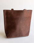 Adelisa & Co large dark brown leather tote for women