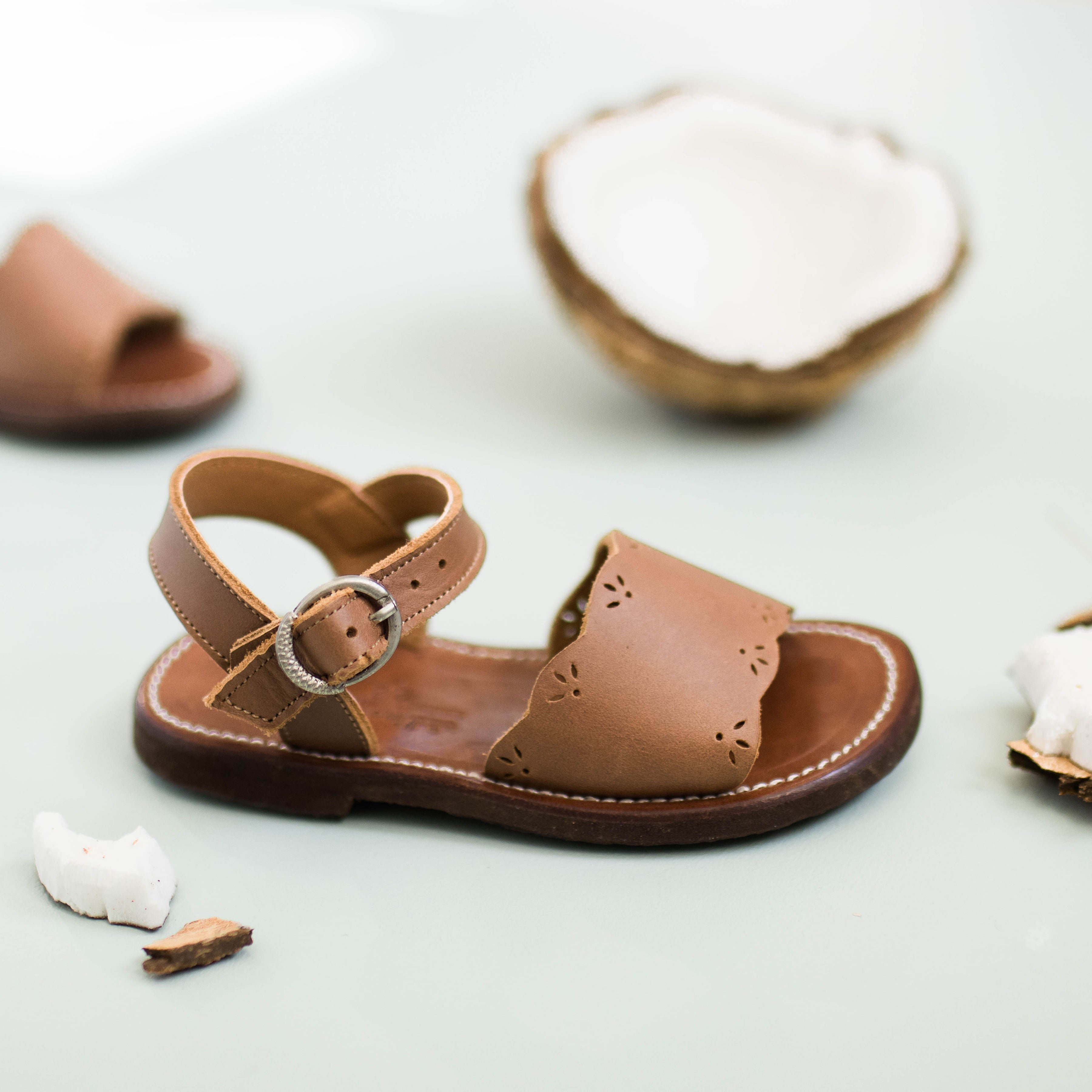 Children's sales leather sandals