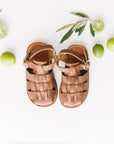 Aventura- unisex handmade woven leather sandals for babies and children. Crafted by artisans in Nicaragua. 
